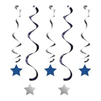 Pendentifs bleus étoiles de première année - 5 unités