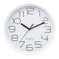 Horloge murale blanche grands chiffres 28 cm - DCasa