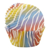 Moules à cupcakes imprimés zébrés multicolores - Wilton - 75 pièces
