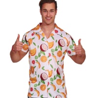 Chemise de costume hawaïen avec fruits pour hommes