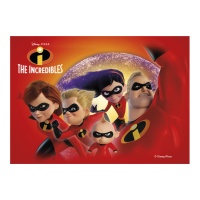La gaufrette comestible Les Incroyables 14,8 x 21 cm - Dekora