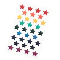 Stickers 3D étoiles multicolores avec paillettes - 32 pièces