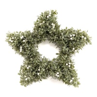 Couronne de Noël de baies blanches en forme d'étoile 50 x 7 cm