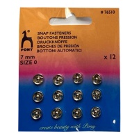 Boutons-pression de 0,7 cm plaqués nickel - Pony - 12 paires