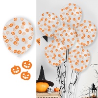 Ballons en latex avec confettis de citrouille - 10 unités