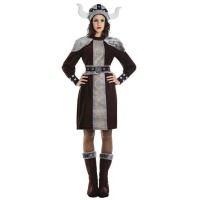 Costume de Viking brun et gris pour femmes