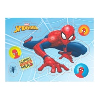Gaufrette silhouette Spiderman pour gâteau 14,8 x 21 cm - 1 unité