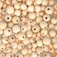 Perles en bois assorties de 0,8 à 1,5 cm - 350 pcs.