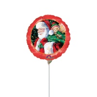 Père Noël 16cm Ballon gonflable avec tige - Anagramme