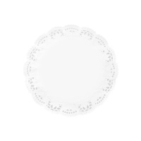 Napperon rond en papier blanc de 26,5 cm - 100 pcs.