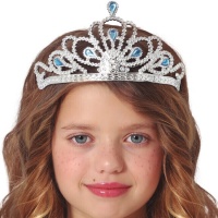 Bandeau couronne de princesse avec pierres bleues pour enfants
