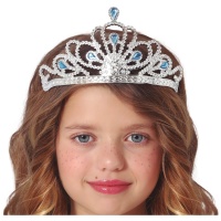 Bandeau couronne de princesse avec pierres bleues pour enfants