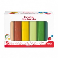 Ensemble de pâte à sucre de 6 couleurs la jungle de 600 gr - Dekora