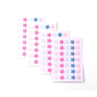 Stickers étoiles en papier de couleur pastel - 4 feuilles