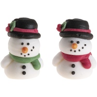 Figurines de sucre de bonhomme de neige 3D - Dekora - 48 unités