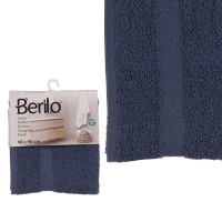 90 x 50 cm serviette unie bleu foncé