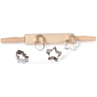 Rouleau en bois avec découpeurs de Noël