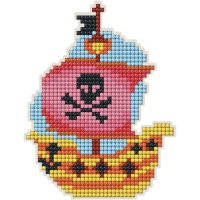 Aimant en forme de bateau pirate peint au diamant - Collection D art