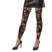 Collants avec motifs de tatouages mortels