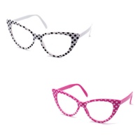 Lunettes à pois style 60's en 2 couleurs