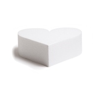 Base de coeur en polystyrène 15 x 7,5 cm - Decora