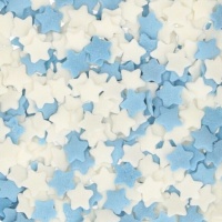 Paillettes étoiles bleues et blanches 55 gr - FunCakes