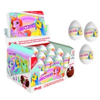 Œuf en chocolat au lait licorne avec surprise 20 gr - 1 pièce