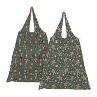 Sac en tissu vert pliable de Noël - 1 unité