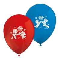 Ballons en latex Paw Patrol bleu et rouge - Procos - 8 unités
