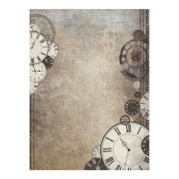 Horloge en papier de riz 29,7 x 42,5 cm - Artis decor - 1 pc.