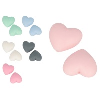 Perles de coeur en silicone 2,9 x 1,9 x 1,2 cm - 2 pcs.