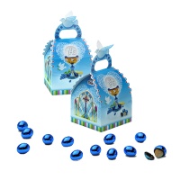 Boîtes de communion bleues avec amandes enrobées de chocolat de 35 gr - Tukán - 1 unité