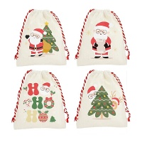 Sac cadeau de 15 x 12 x 1 cm du Père Noël heureux - 1 unité