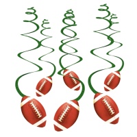 Pendentifs décoratifs en forme de ballon de rugby - 6 pcs.