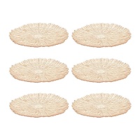 Assiette basse en verre ambré de 32 cm - Vivalto - 6 pcs.