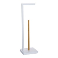 Porte-rouleau de toilette avec base blanche de 46 cm