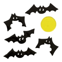 Décoration de fenêtre adhésive en gel de chauve-souris et de lune