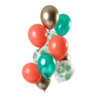 Ballons latex tropicaux - 12 pièces