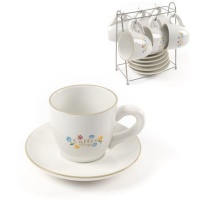 Tasse à café 200 ml Fleurs - DCasa - 6 services