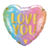 Ballon Love U heart en 45 cm couleurs