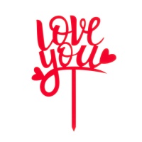 LOVE YOU acrylique cake topper - Dekora