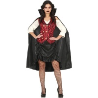 Costume court de vampire avec cape pour femmes