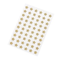 Stickers pailletés étoile d'or 1 cm - 60 pièces