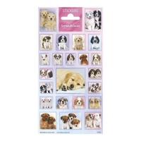 Autocollants animaux chiens chiots - 1 feuille