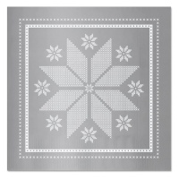 Serviettes de Noël brodées argent 12.5 x 12.5 cm - 30 pièces