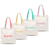 Sac en tissu Love, Happy, Summer ou Smile - 1 pc.