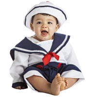 Costume de marin de la marine avec ruban rouge pour bébés