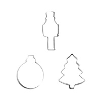 Coupe-boule de Noël, casse-noix et sapin - 3 pièces.