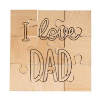 Puzzle en bois I Love Dad 14 x 14 cm - Artemio