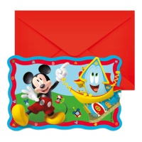 Invitations Mickey Mouse bleu - 6 unités